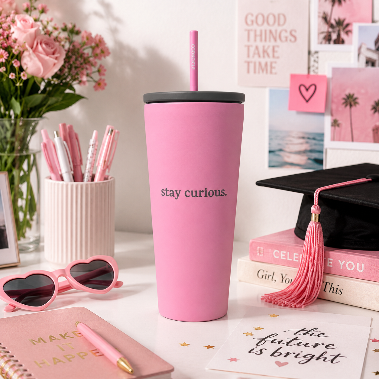 stay curious engraved Corkcicle 24oz Cold Cup
