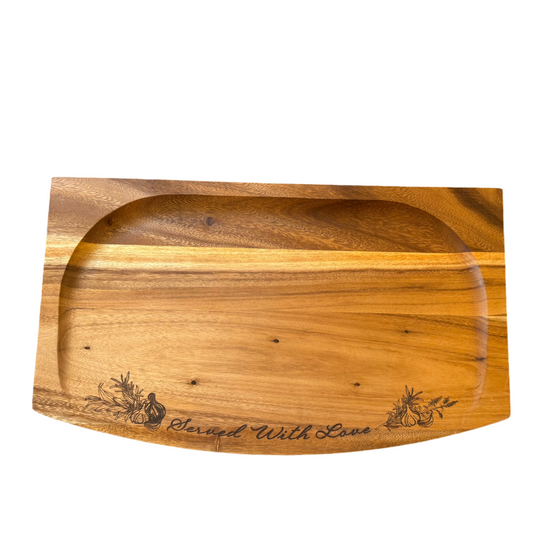 Suar Wood Slanted Serving Board