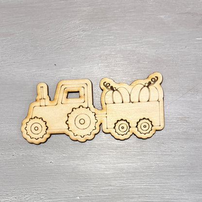 Fall Wood Craft Cutouts – Pumpkins & Tractor Designs