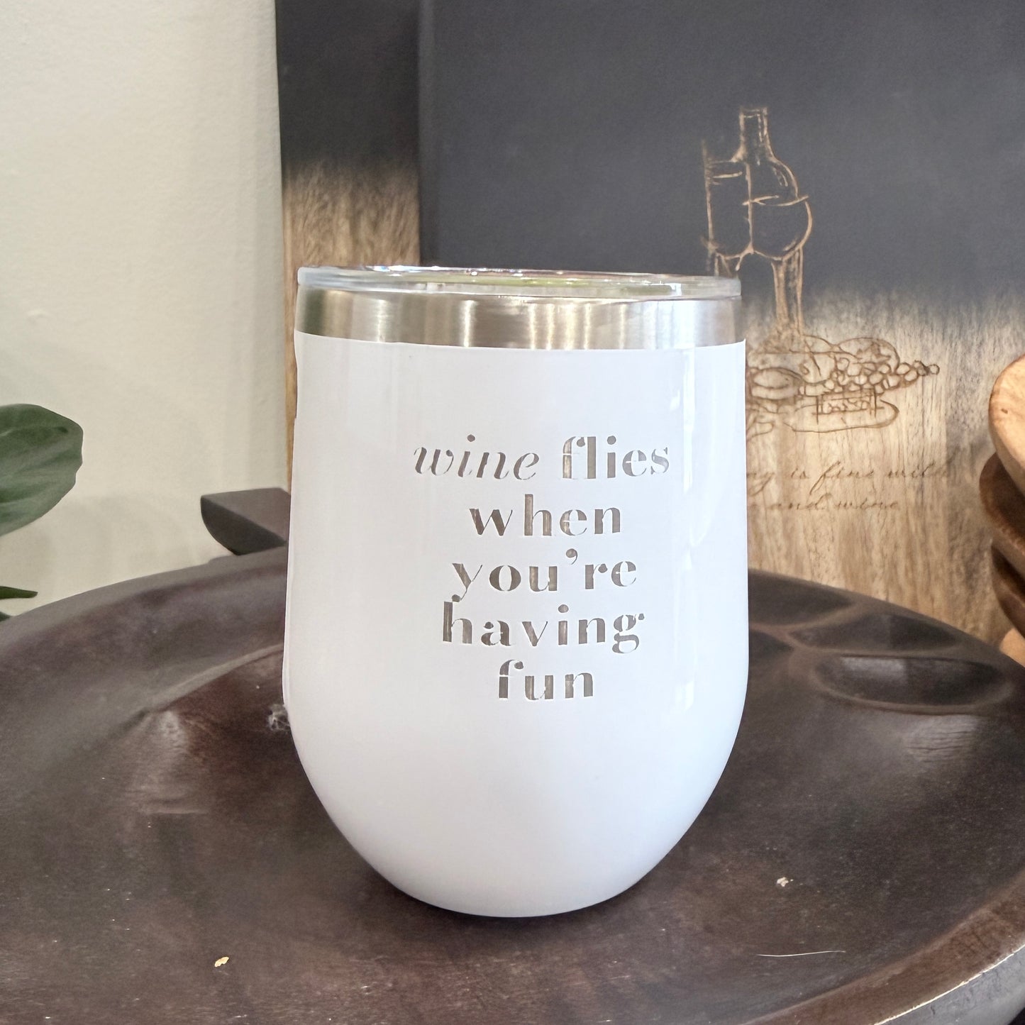 Corkcicle 12oz Stemless "Wine Flies When You're Having Fun"