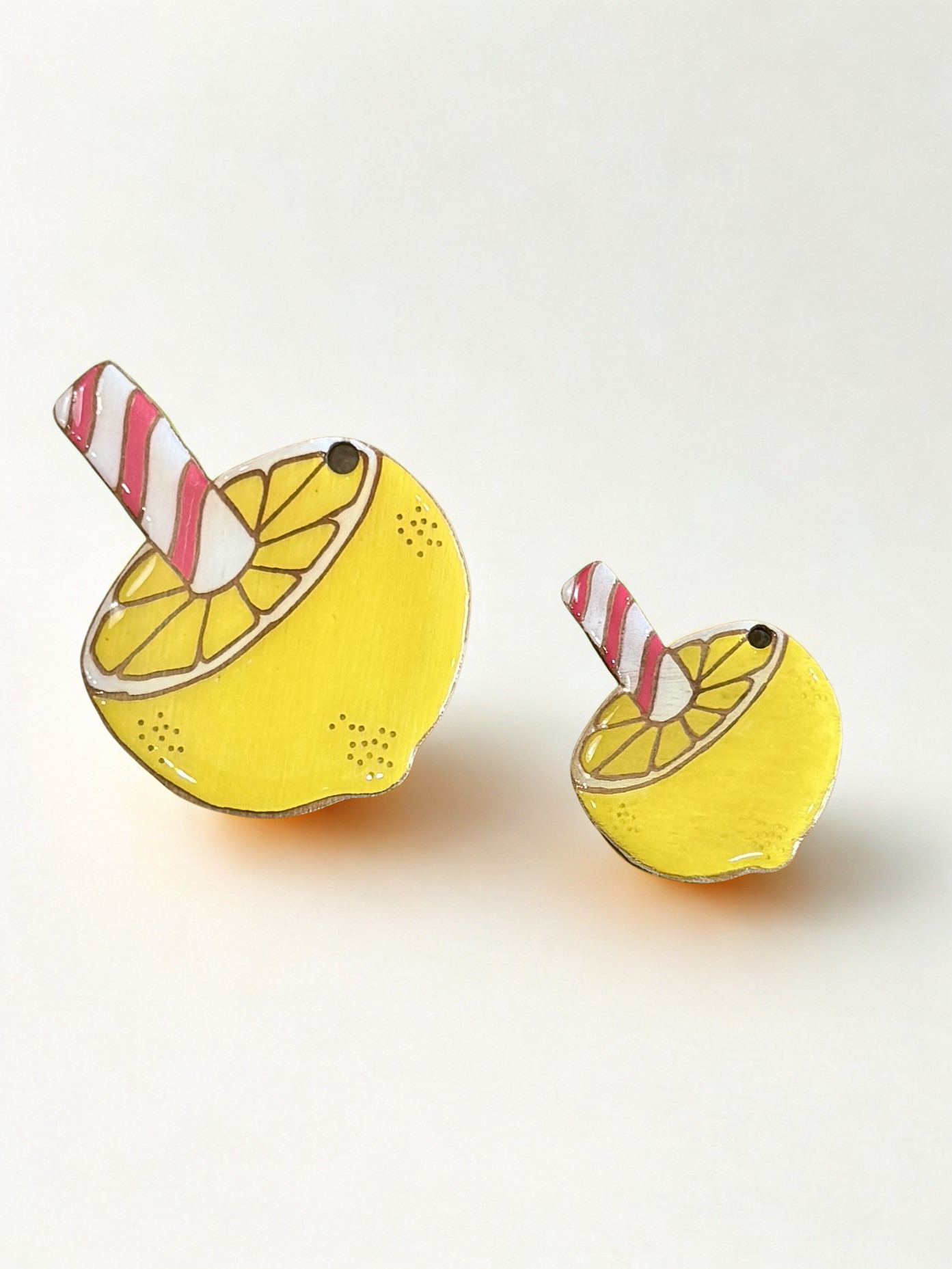 Lemon Peppermint Stick Dangle Earrings