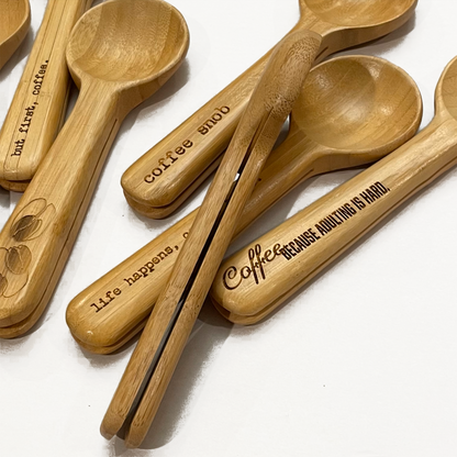 Engraved Coffee Scoop/Bag Clip