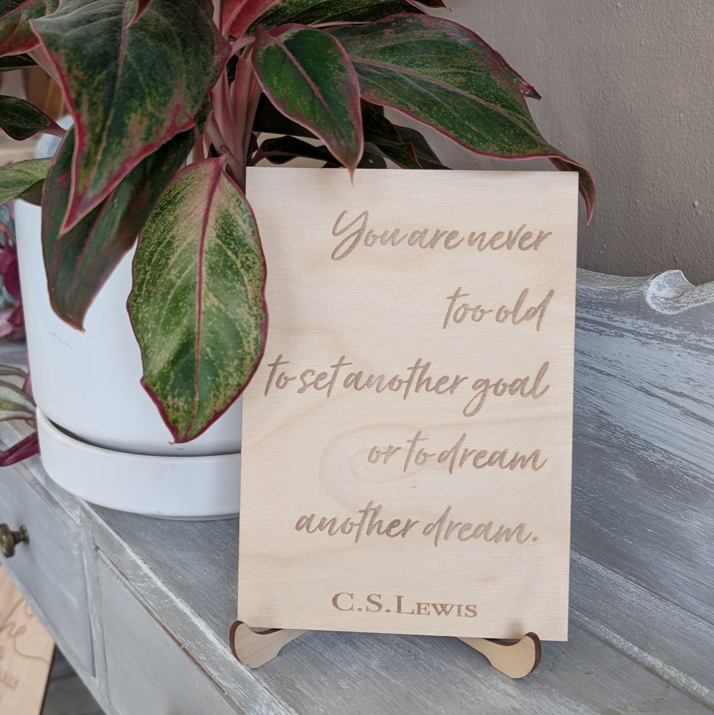 Wood Sign Quote Cards With Prop Stand