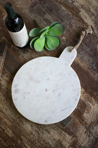 Round White Marble Serving Board