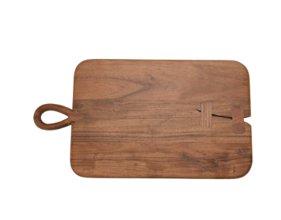 Acacia Wood Split Serving Tray with Loop Handle