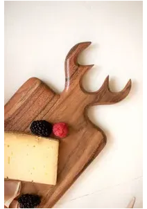 Acacia Wood Deer Antler Serving Board