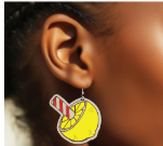 Lemon Peppermint Stick Dangle Earrings