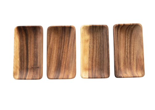 In Our Home…Small Rectangle Acacia Wood Trays, Set of 4