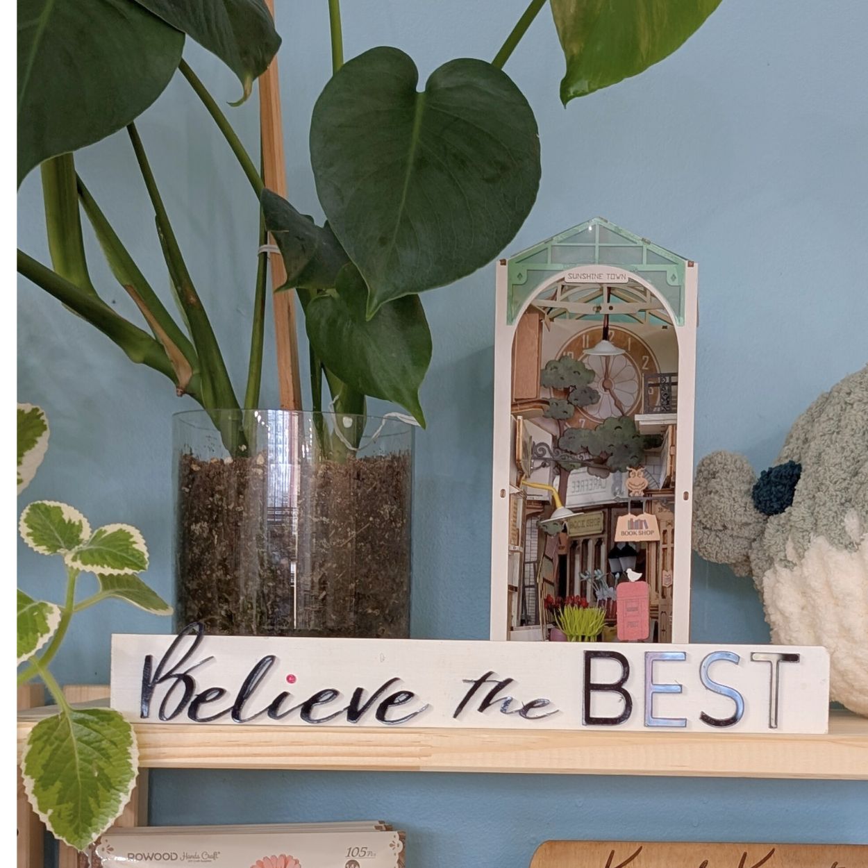 Believe the Best Wood Shelf Sitter