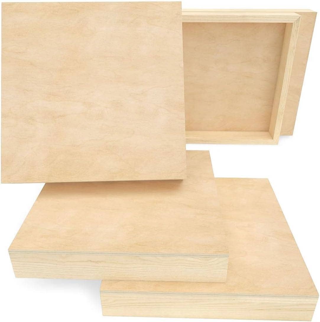 Arteza Wood Canvas Boards 10x10, 5-Pack
