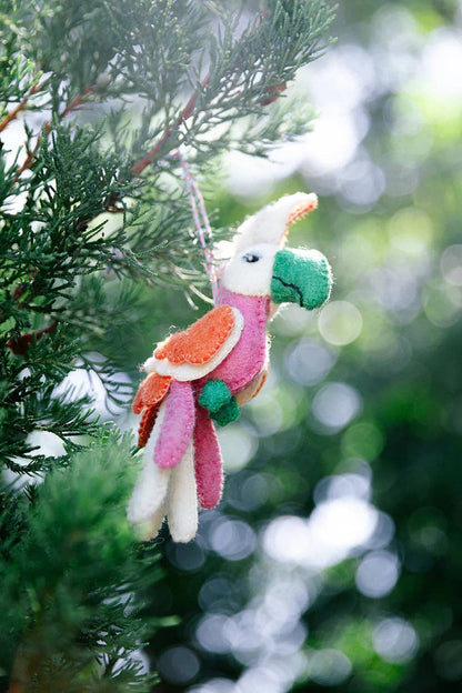 Hand -Stitched Coo Coo Cockatoo Ornament