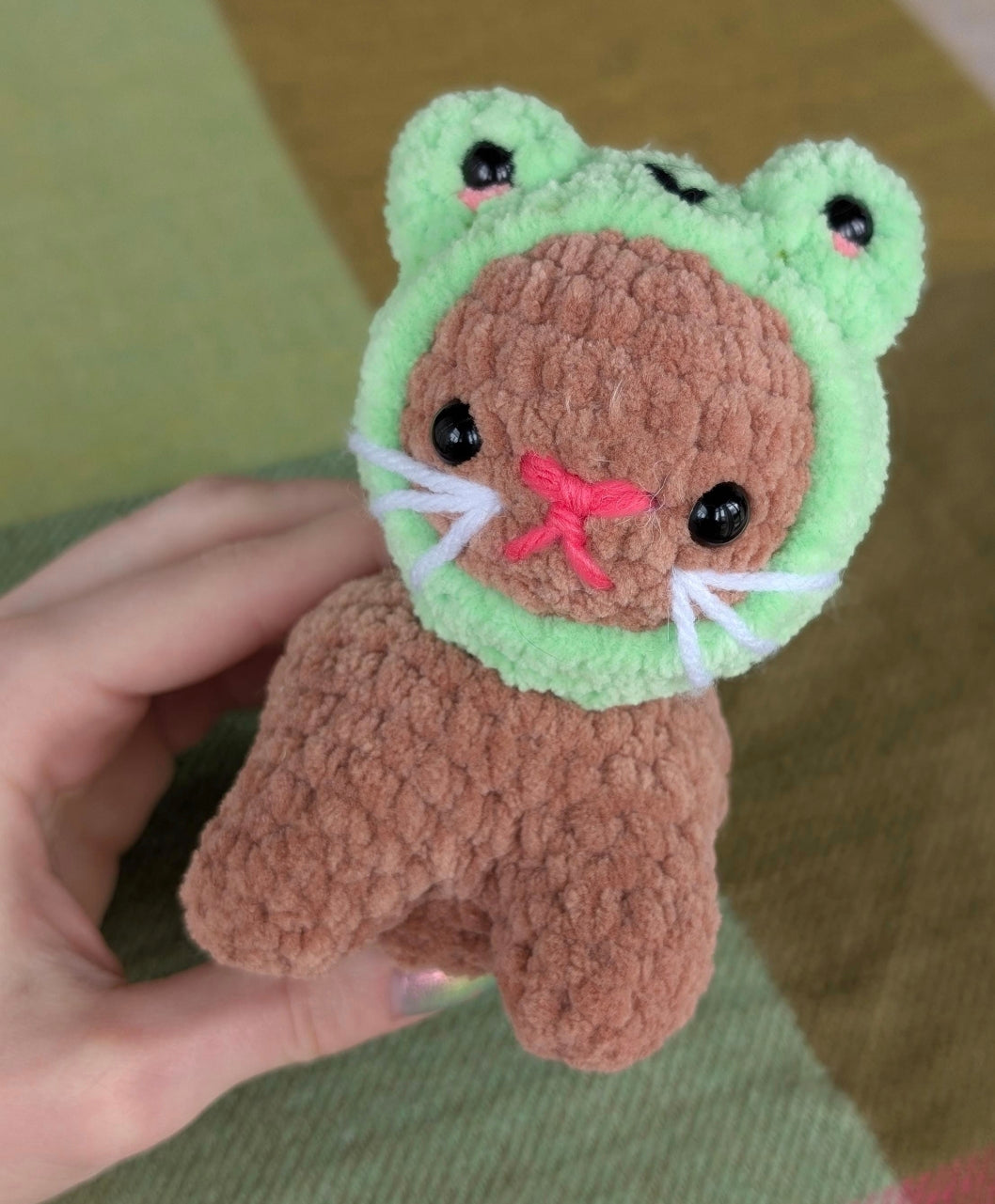Frog in Hat Crochet Plushie By Frostgaze