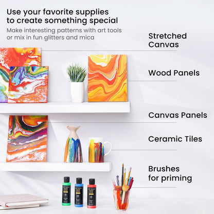 Arteza Wood Canvas Boards 10x10, 5-Pack