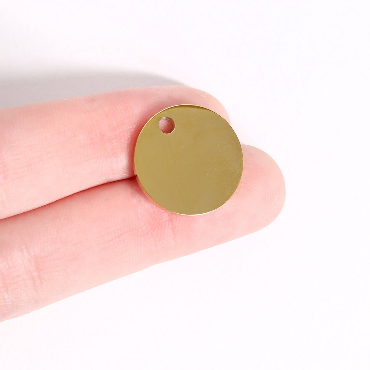 18K Gold PVD Circular Pet Tag / PDL0129