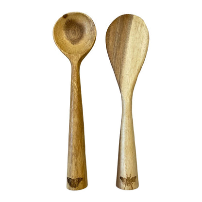 Hand-Carved Acacia Wood Standing Spoons